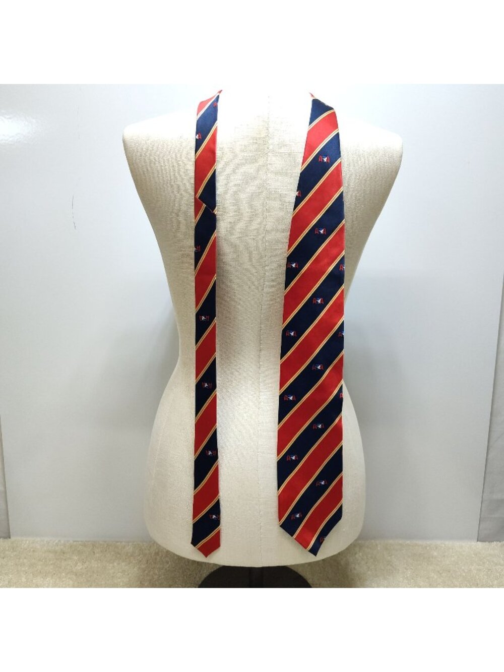 ATA World Martial Arts Silk Necktie Classic Striped Logo Print Formal Mens Tie